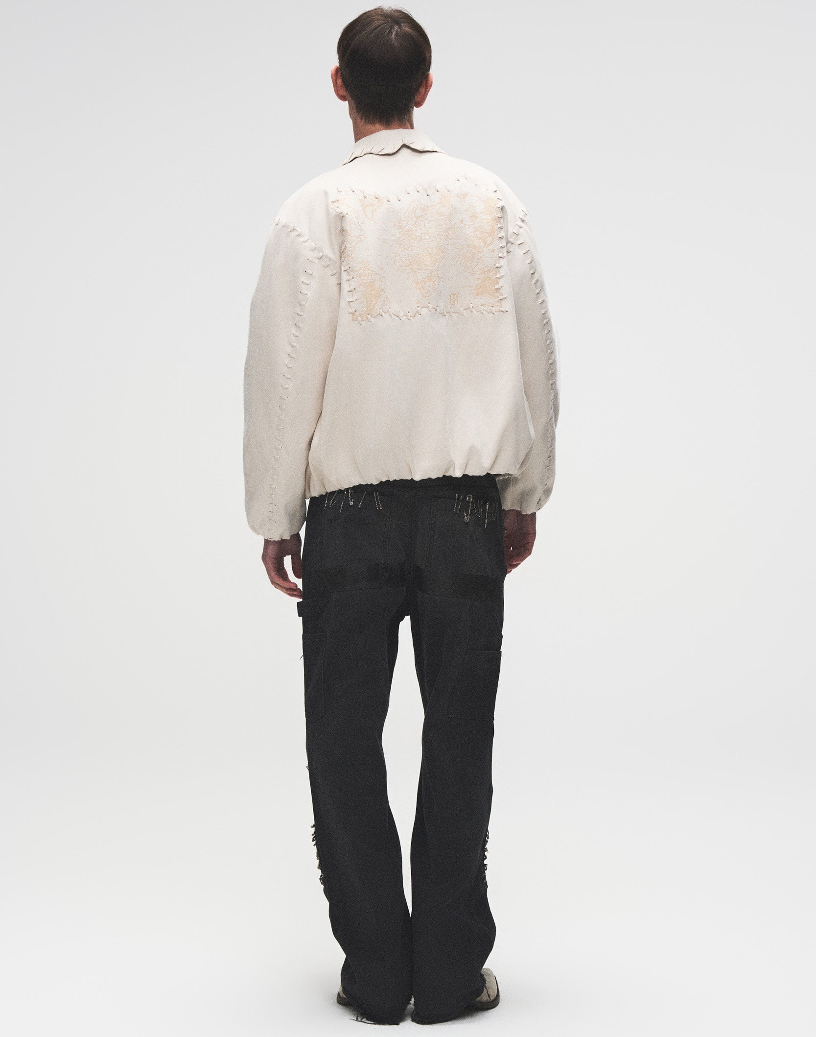 Outer Stitch Nautical Map Leather Jacket