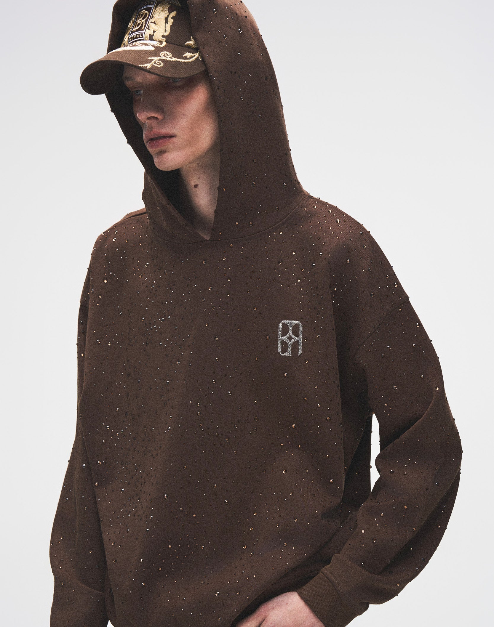 20K Swarovski Diamond Hoodie in Brown
