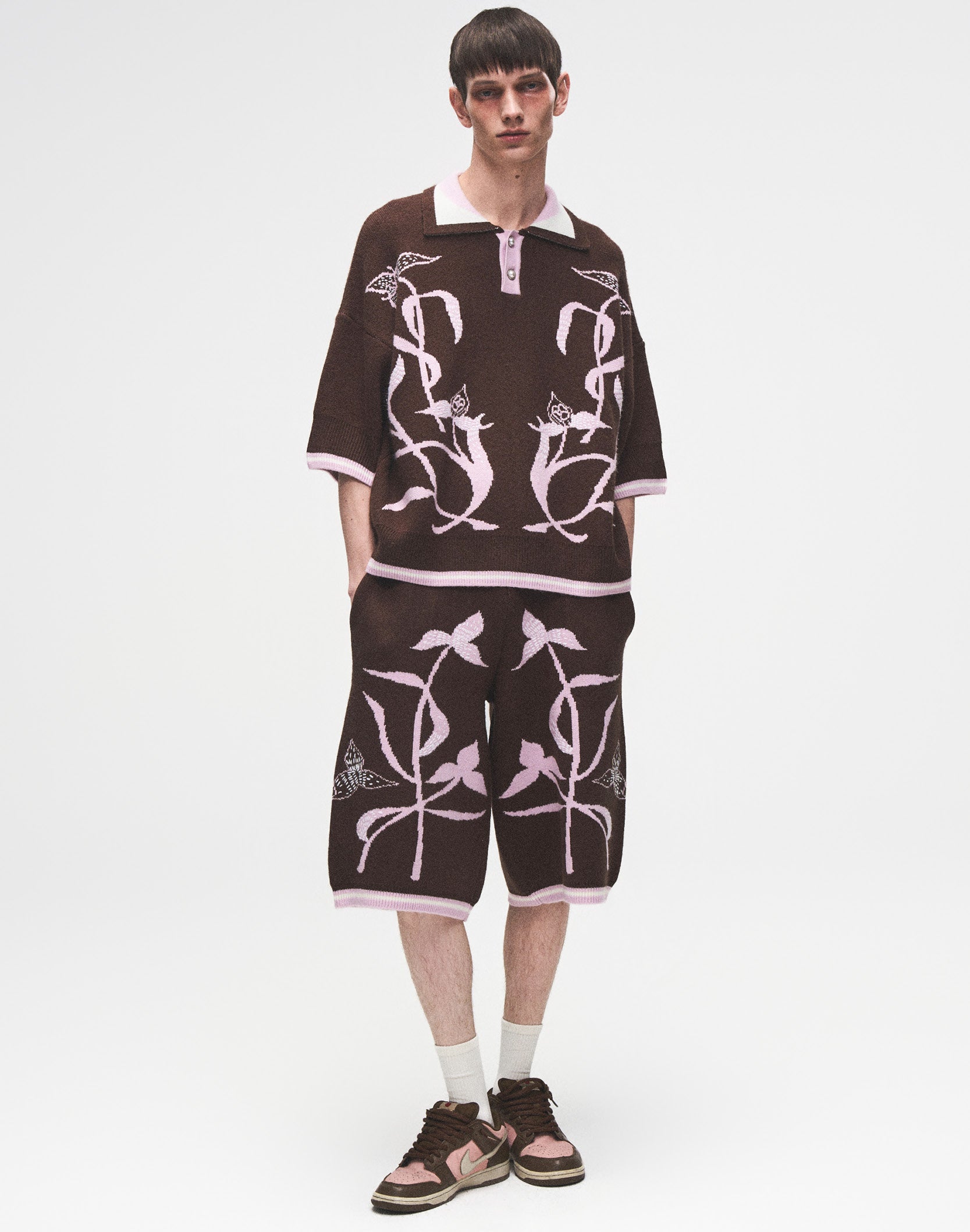 Iris Flower Knitted Shorts