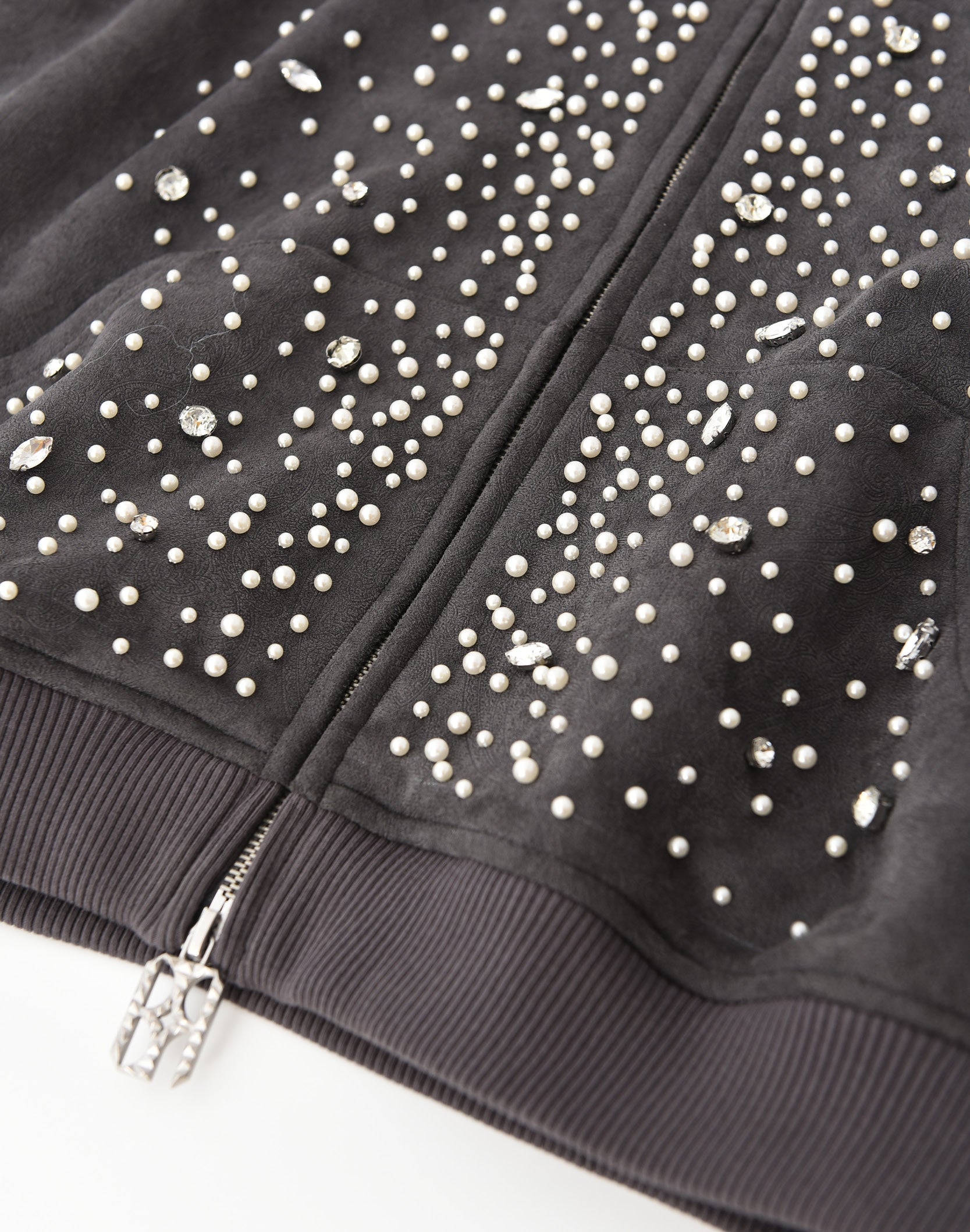 Cashew Blossom Pearl Zipper Hoodie