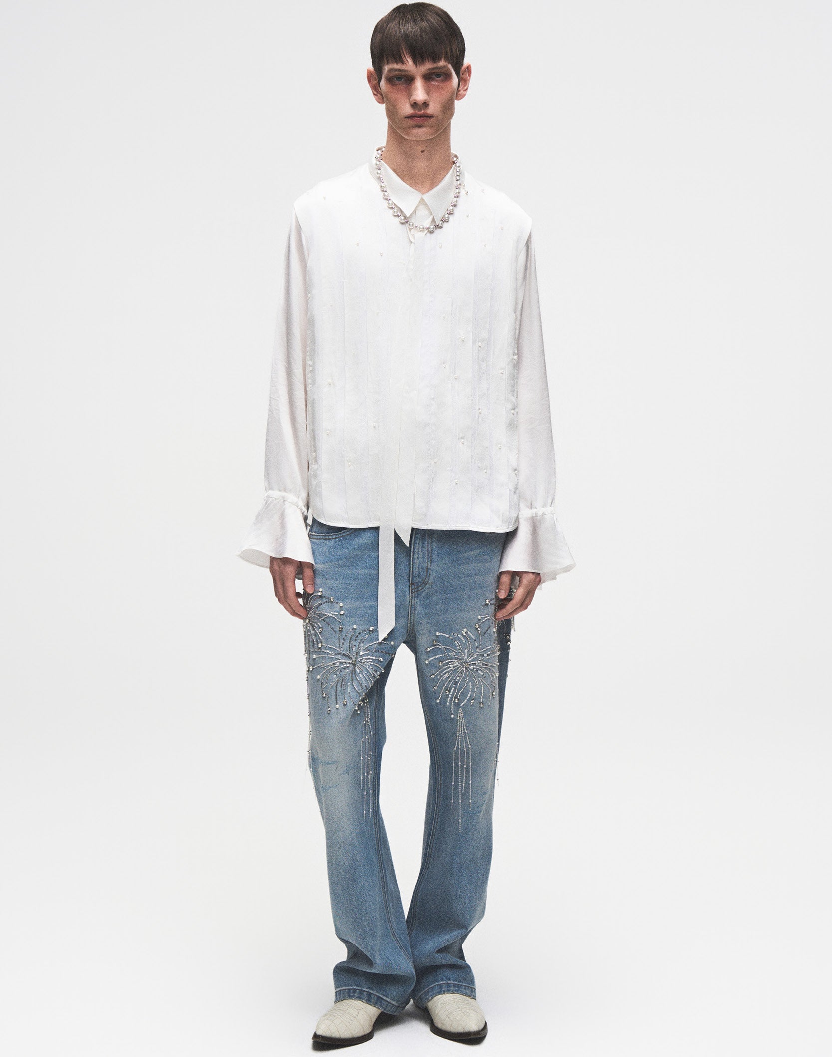 PEARL PLEATED SHIRT