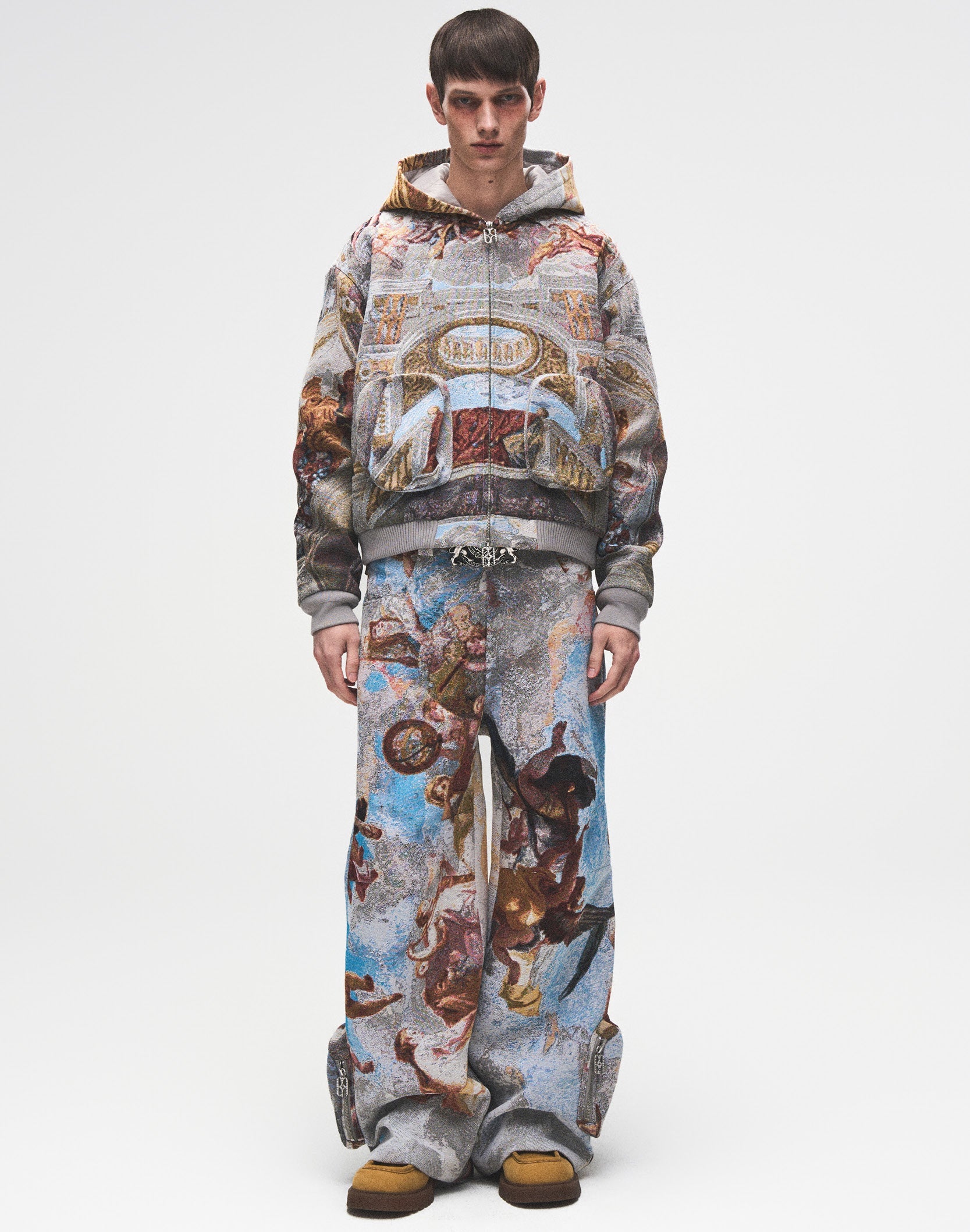 POZZOARTISTIC JACQUARD CARGO PANTS