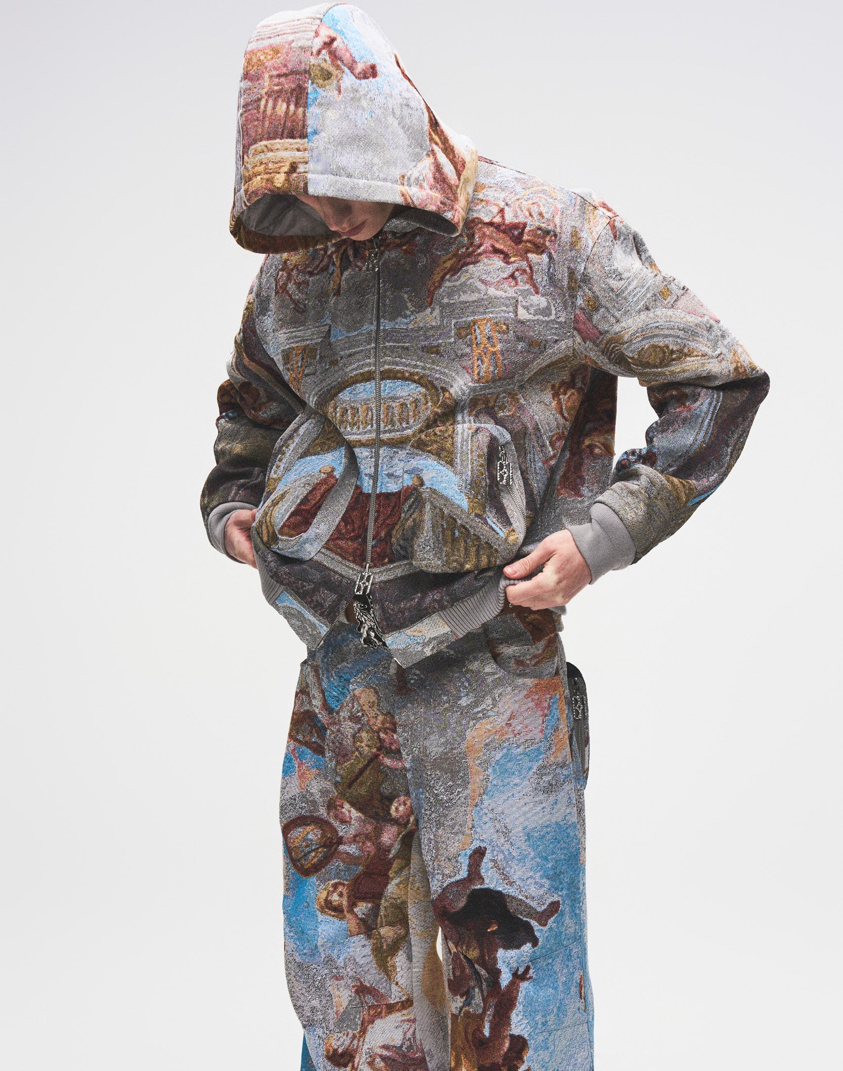 POZZOARTISTIC JACQUARD CARGO PANTS