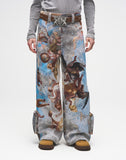 POZZOARTISTIC JACQUARD CARGO PANTS