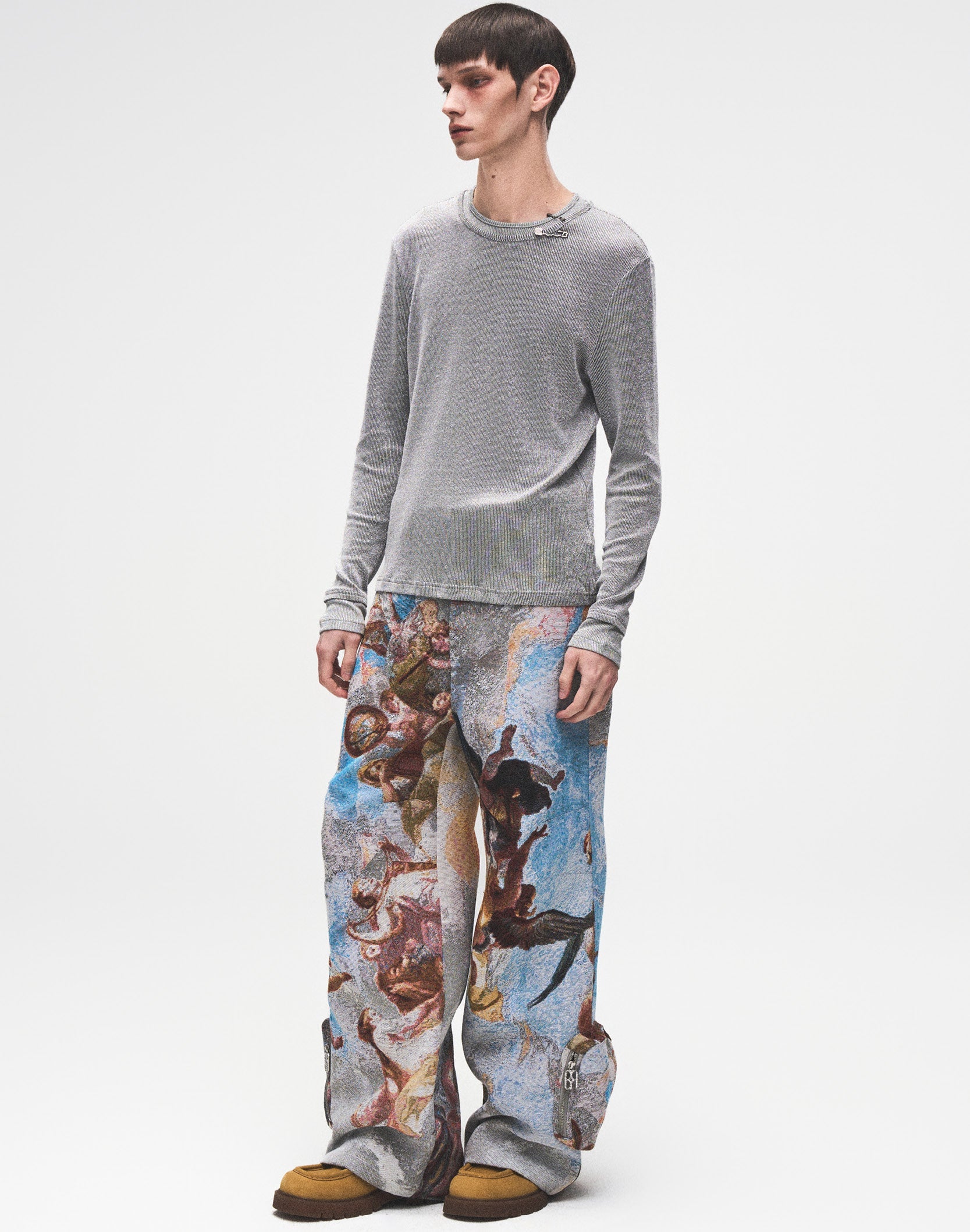 POZZOARTISTIC JACQUARD CARGO PANTS