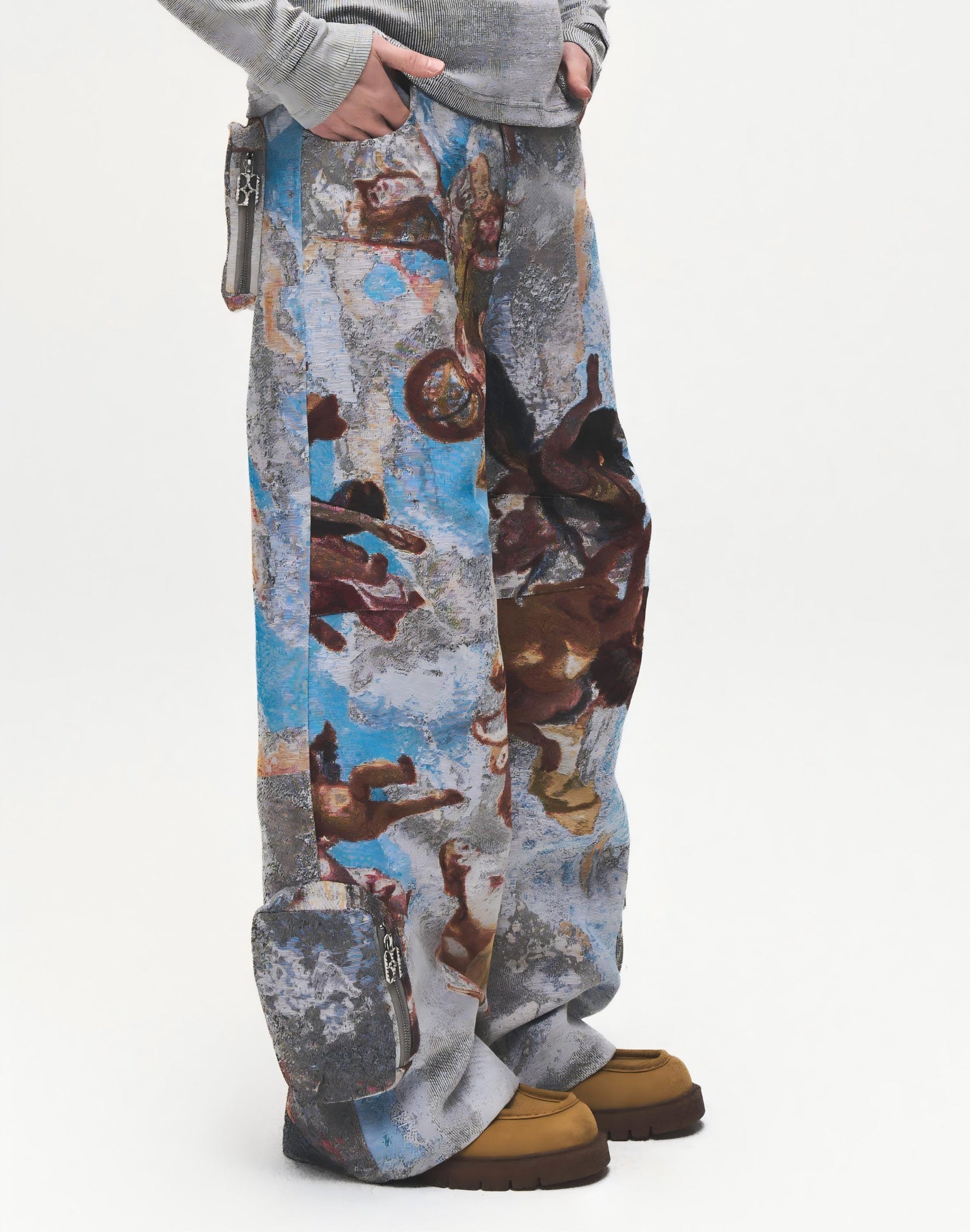 POZZOARTISTIC JACQUARD CARGO PANTS