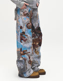 POZZOARTISTIC JACQUARD CARGO PANTS