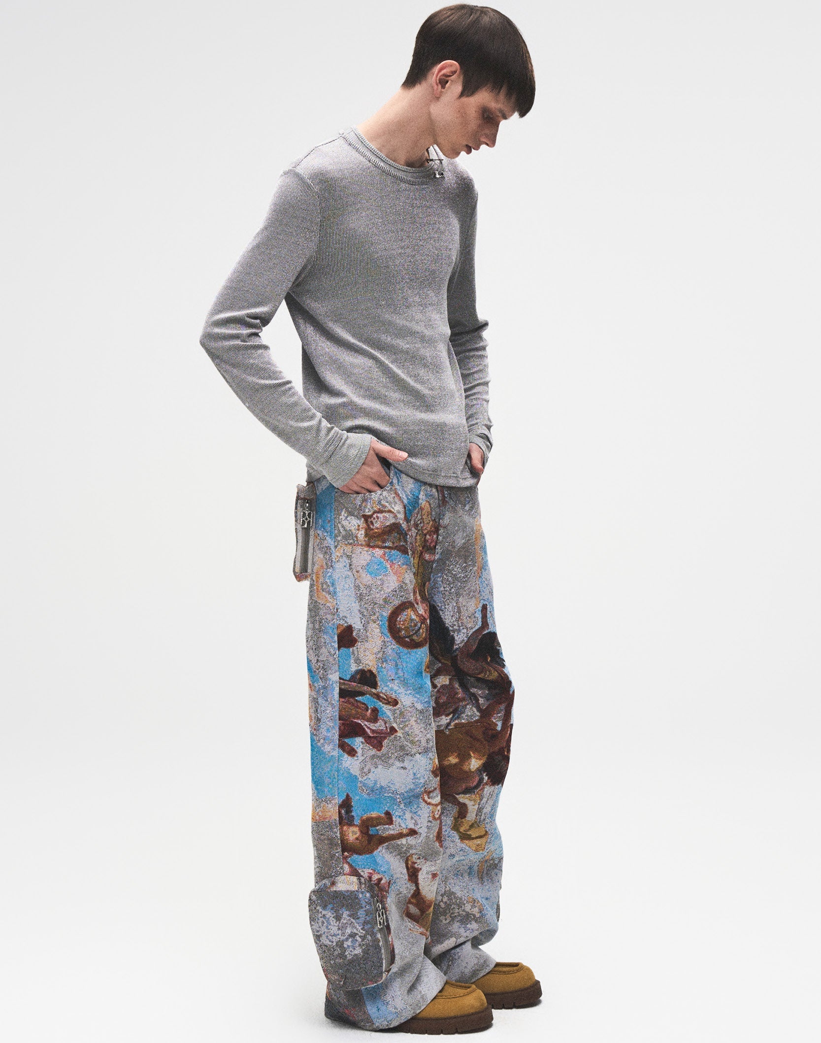 POZZOARTISTIC JACQUARD CARGO PANTS