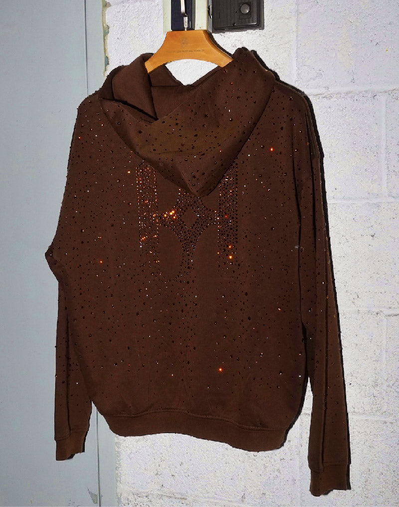 20K Swarovski Diamond Hoodie in Brown
