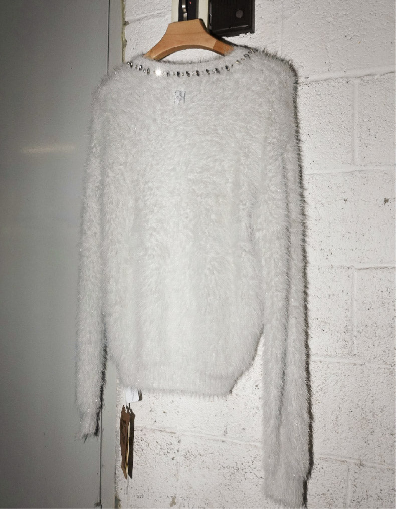 Diamond Mink Sweater in Grey