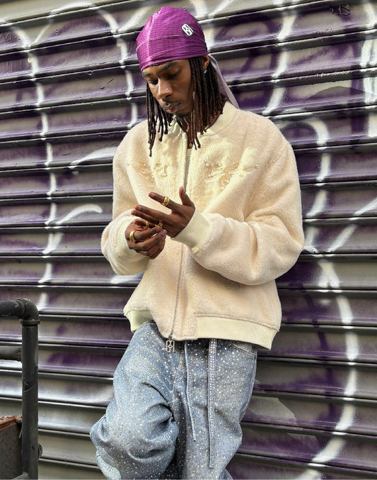 Pearl Embroidered Wool Jacket