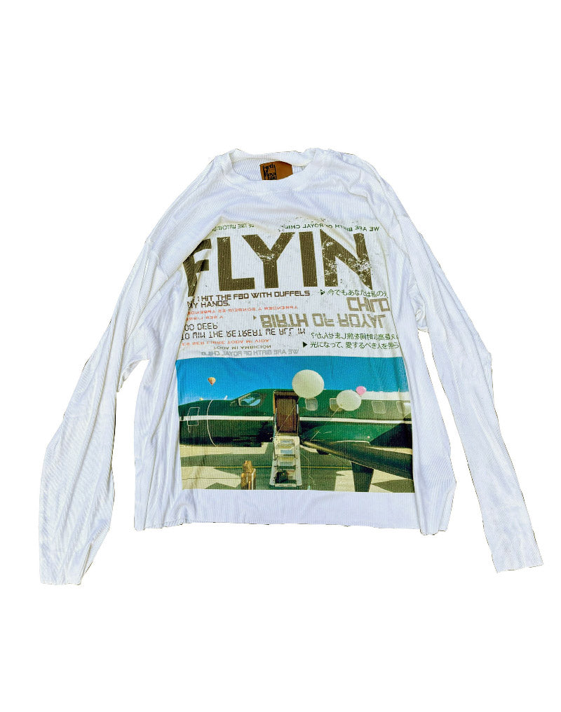 Private Jet Print Long-Sleeve Tshirt