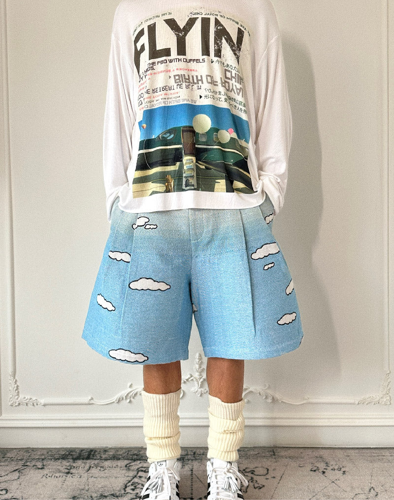 Private Jet Print Long-Sleeve Tshirt