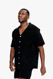 Branding Knit Button Down Black