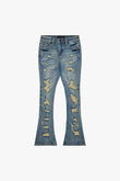 "BREACH' STACKED FLARE DENIM BLUE VINTAGE WASH