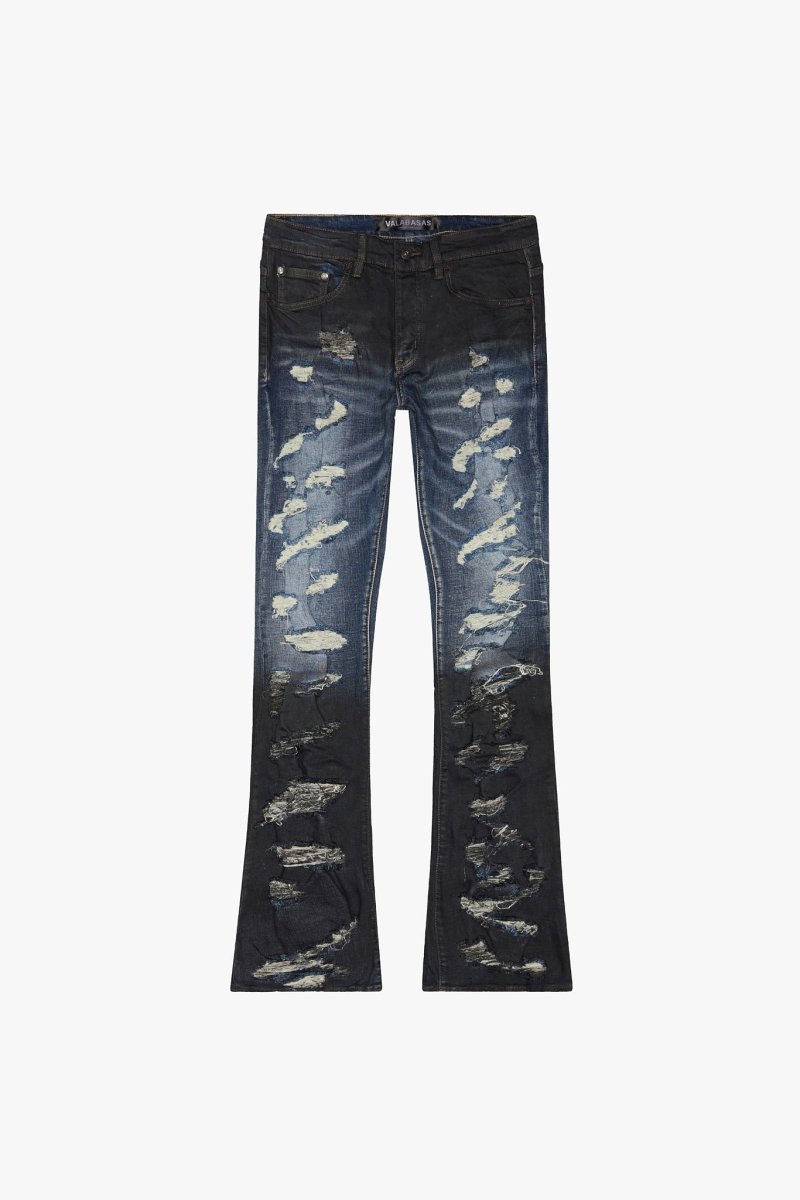 Briggs Stacked Flare Jean Dirty Blue