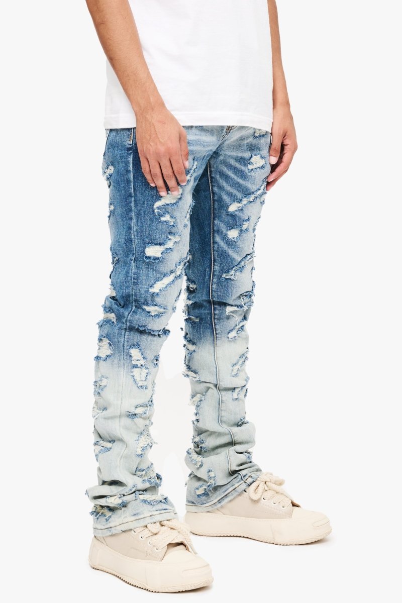 Briggs Stacked Flare Jean Lt Blue