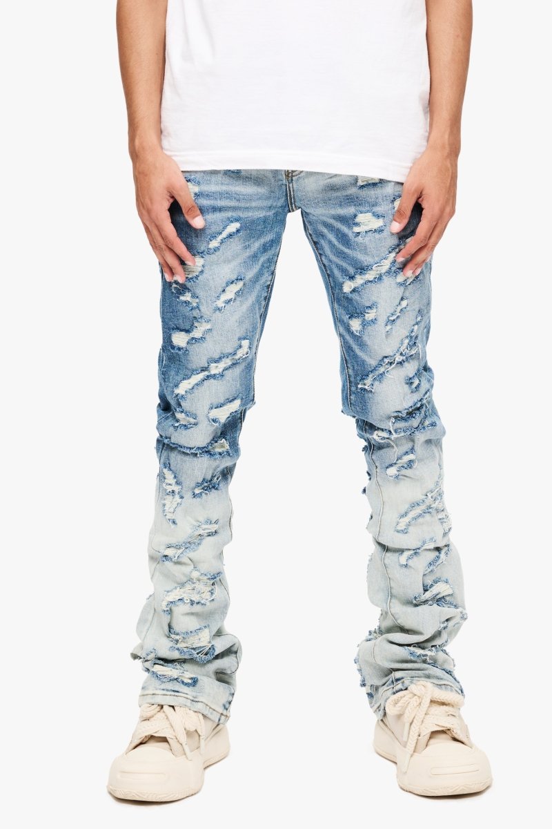 Briggs Stacked Flare Jean Lt Blue