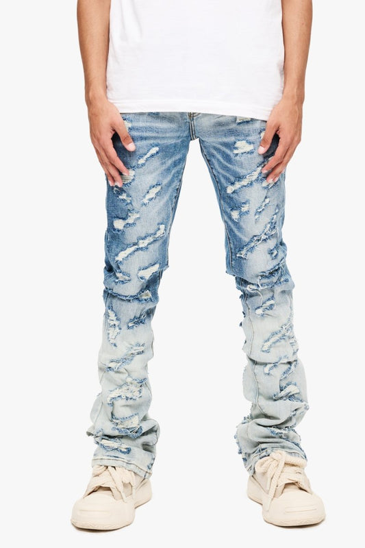 Briggs Stacked Flare Jean Lt Blue