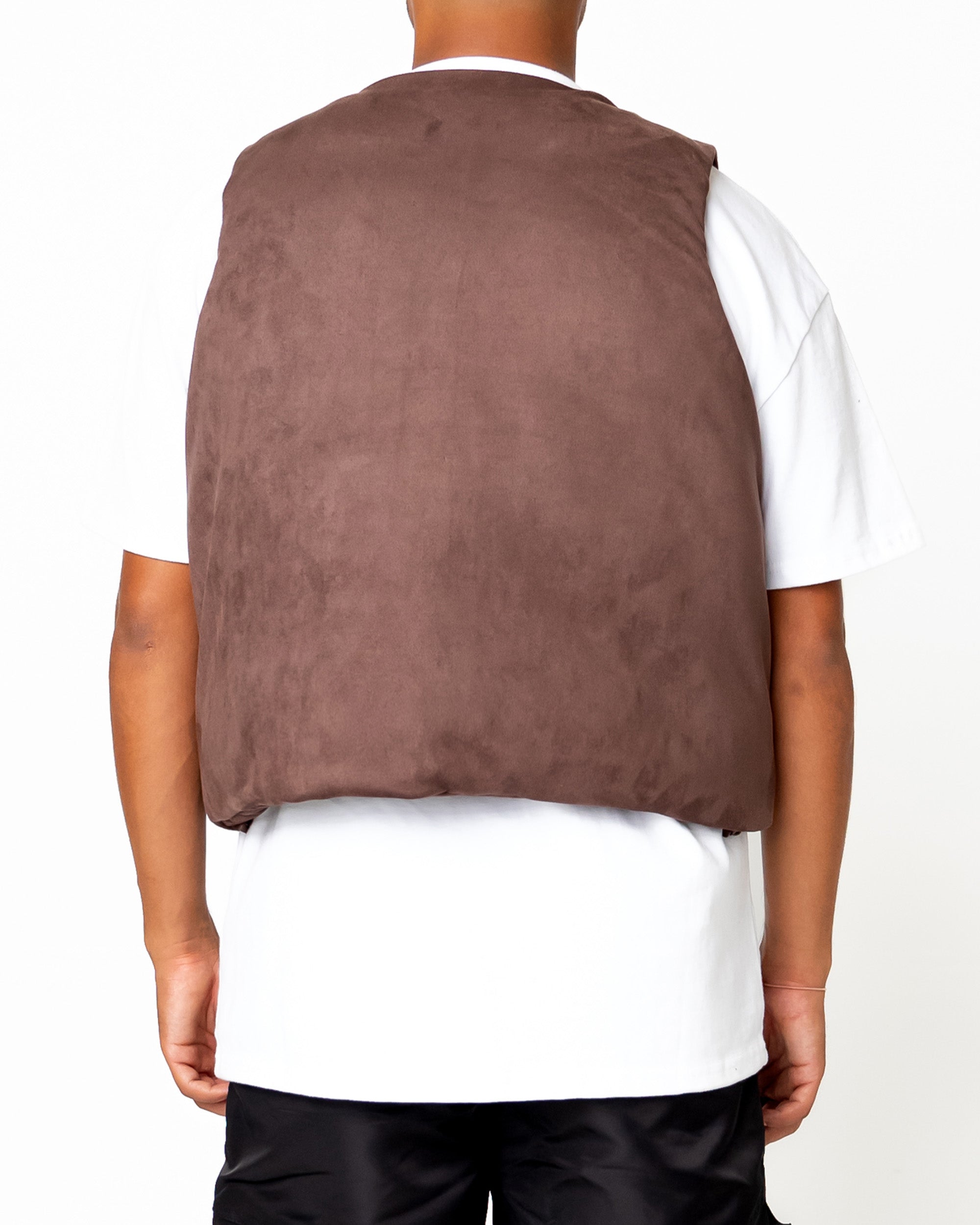 EPTM Suede Bubble Vest - Brown