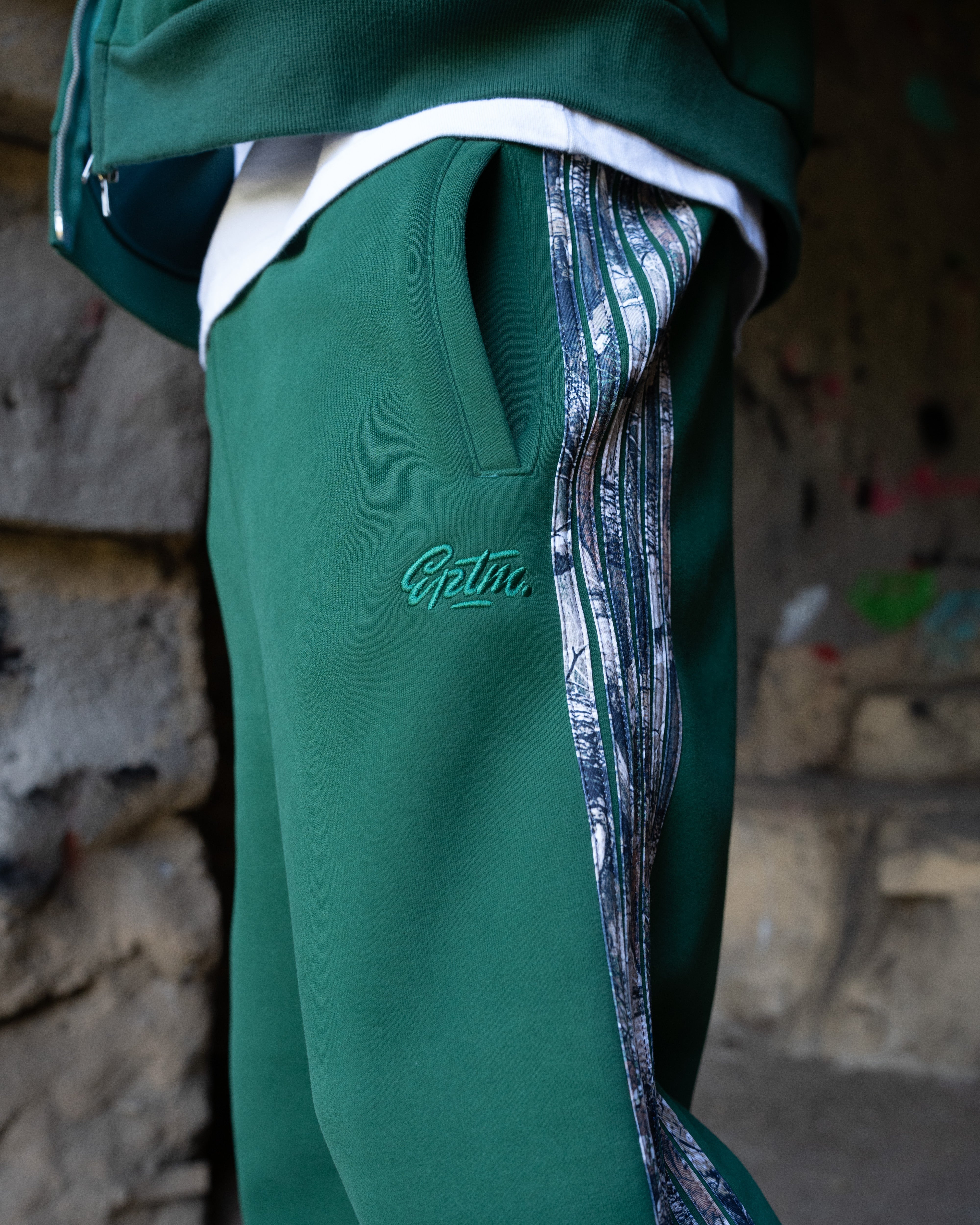 Real Camo Striped Baggy Pants - Hunter Green