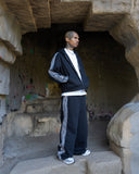 Real Camo Striped Zip Up Hoodie - Black