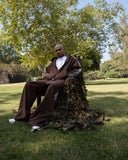 Real Camo Striped Zip Up Hoodie - Brown