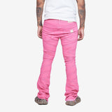 "CASSIUS” STACKED FLARE JEAN PINK