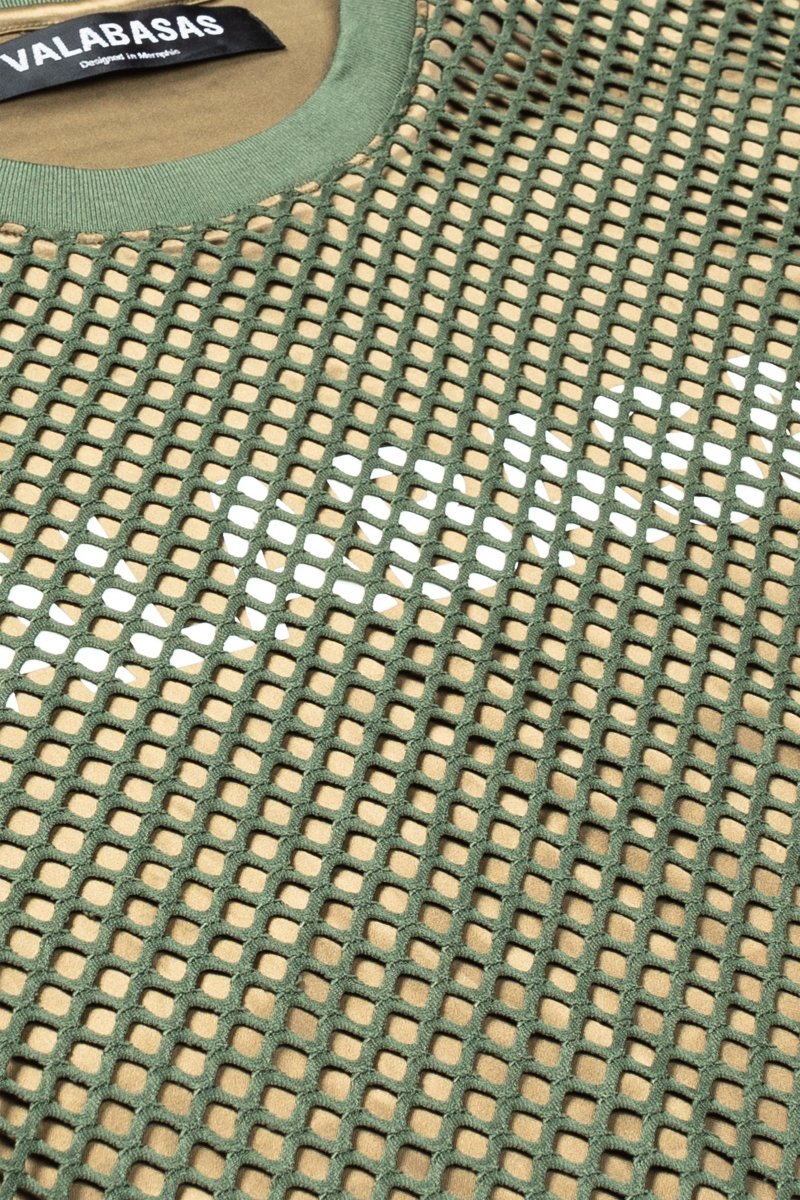 "CAVIERA" LONG SLEEVE TEE ARMY SUEDE GREEN