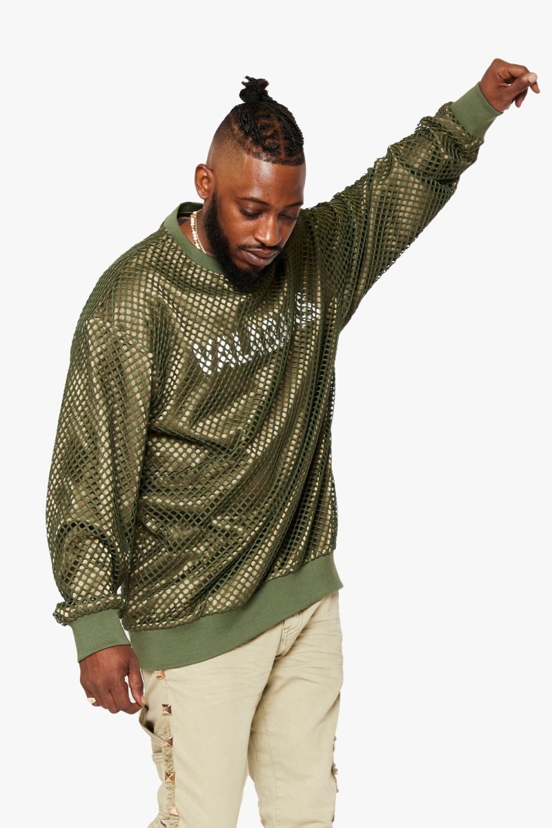 "CAVIERA" LONG SLEEVE TEE ARMY SUEDE GREEN