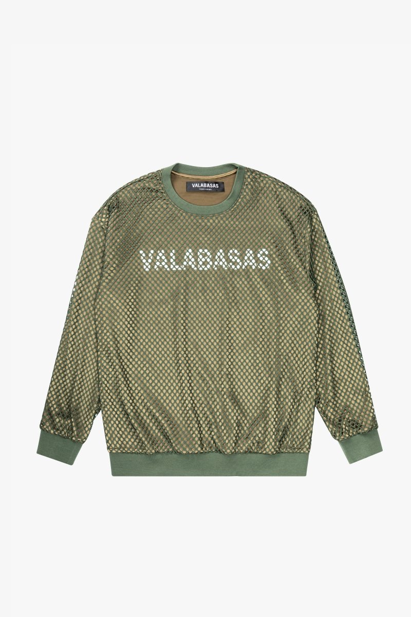 "CAVIERA" LONG SLEEVE TEE ARMY SUEDE GREEN