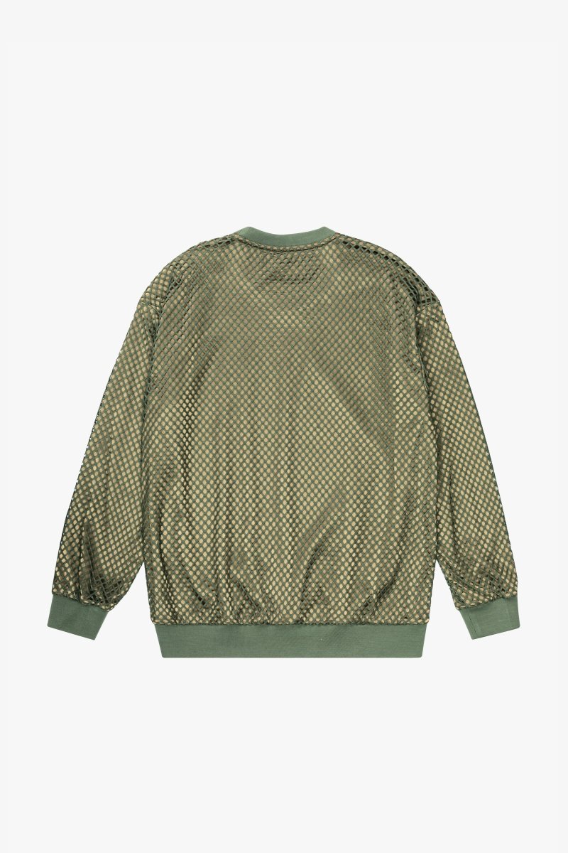 "CAVIERA" LONG SLEEVE TEE ARMY SUEDE GREEN