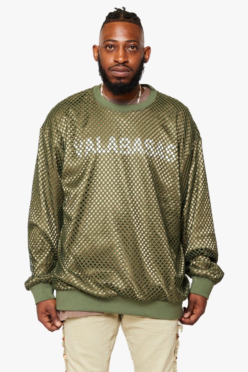 "CAVIERA" LONG SLEEVE TEE ARMY SUEDE GREEN