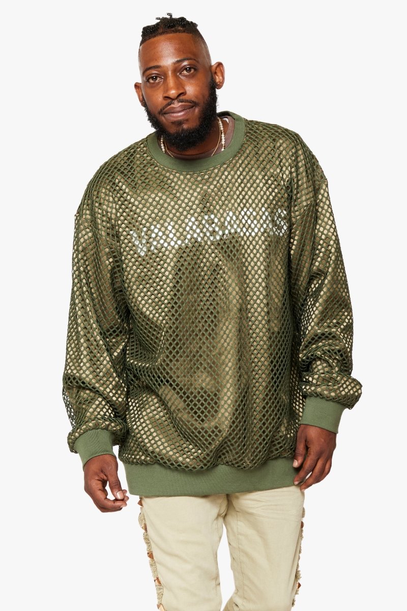 "CAVIERA" LONG SLEEVE TEE ARMY SUEDE GREEN