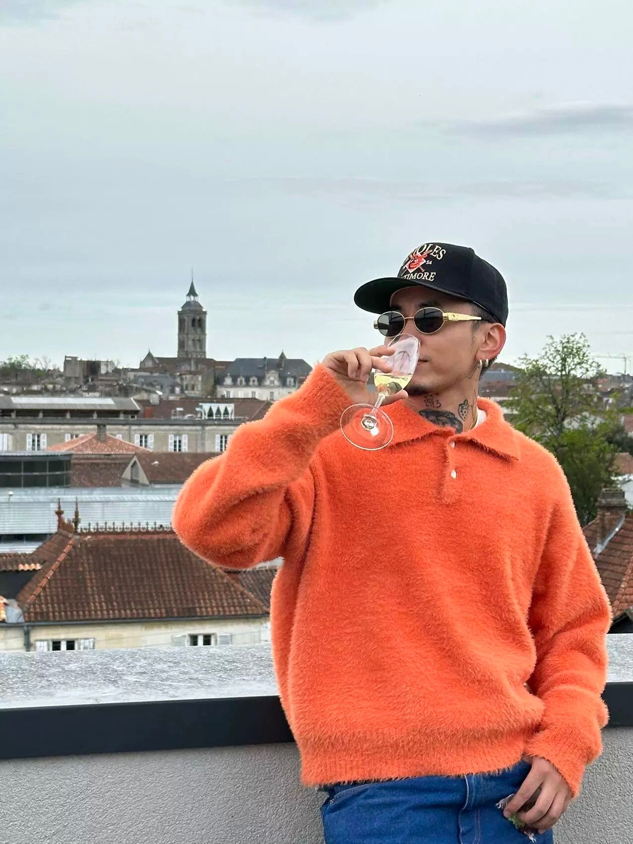 DONCARE(AFGK) "Faux fur long sleeve sweater"