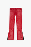 "CERNIERA” STACKED FLARE LEATHER RED