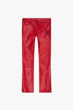 "CERNIERA” STACKED FLARE LEATHER RED