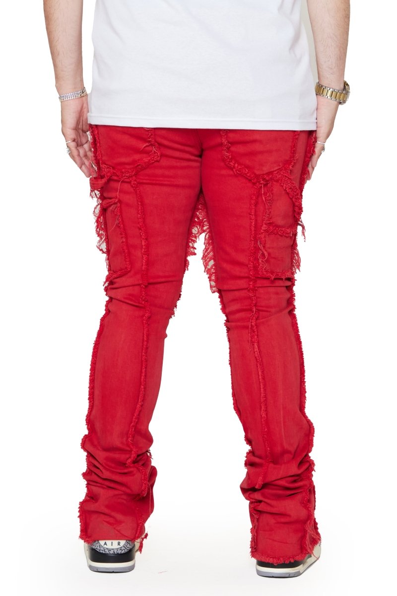 “CHAPTER” STACKED FLARE JEAN RED