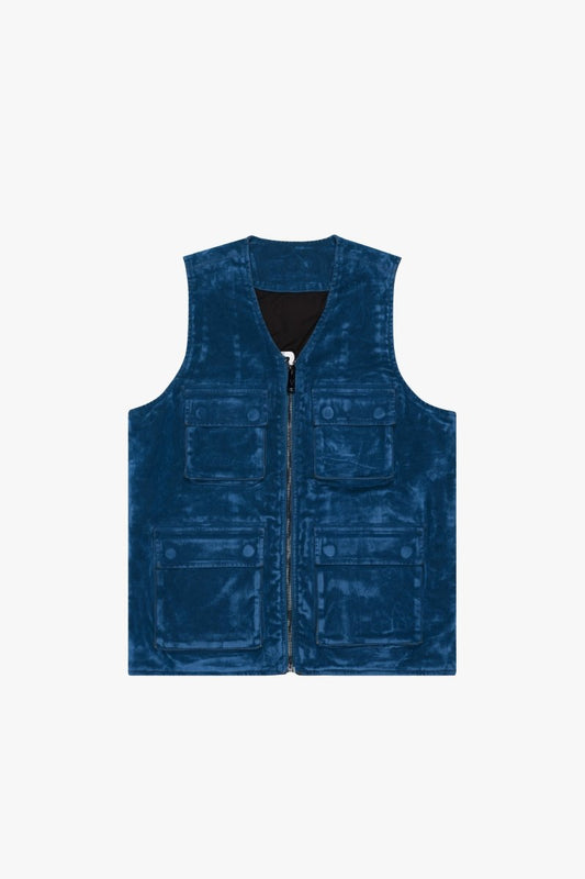 "CHARTREUSE" SUEDE VEST INDIGO