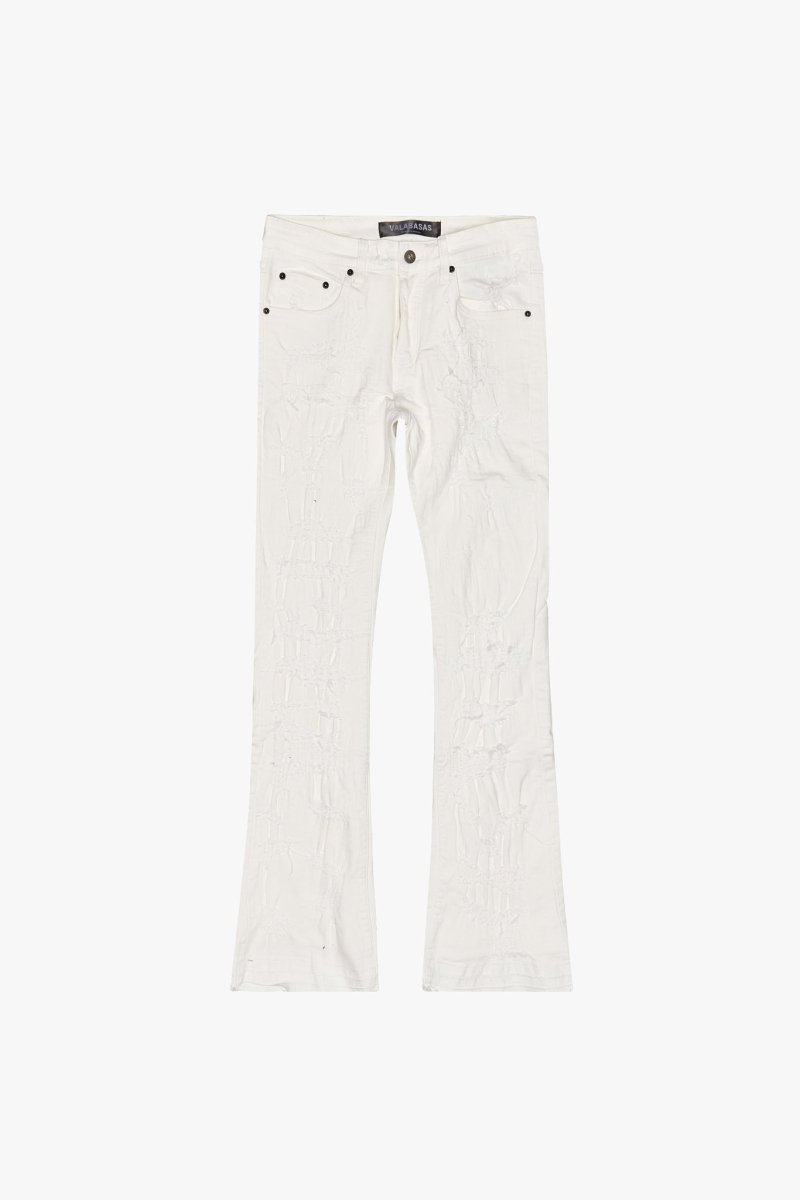 Chase Stacked Flare Jean White