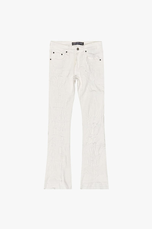 Chase Stacked Flare Jean White