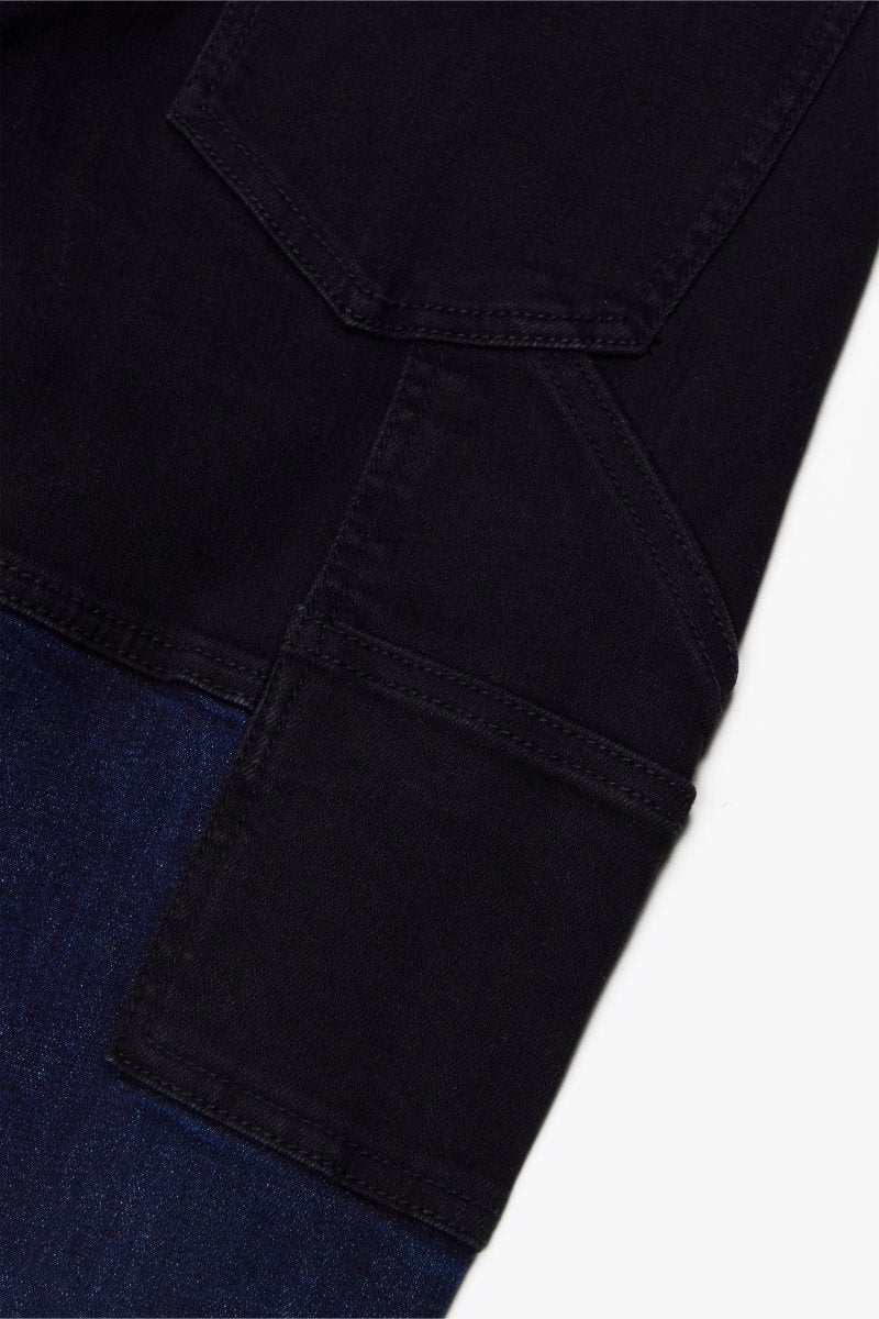 "CHICAGO" STACKED FLARE JEAN RED BLACK