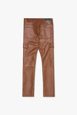 "CITING" SKINNY VEGAN LEATHER JEAN BROWN