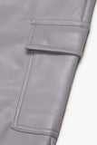"CITING" SKINNY VEGAN LEATHER JEAN GREY