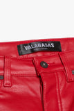 "CITING" SKINNY VEGAN LEATHER JEAN RED