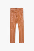 "CITING" SKINNY VEGAN LEATHER JEAN WHEAT