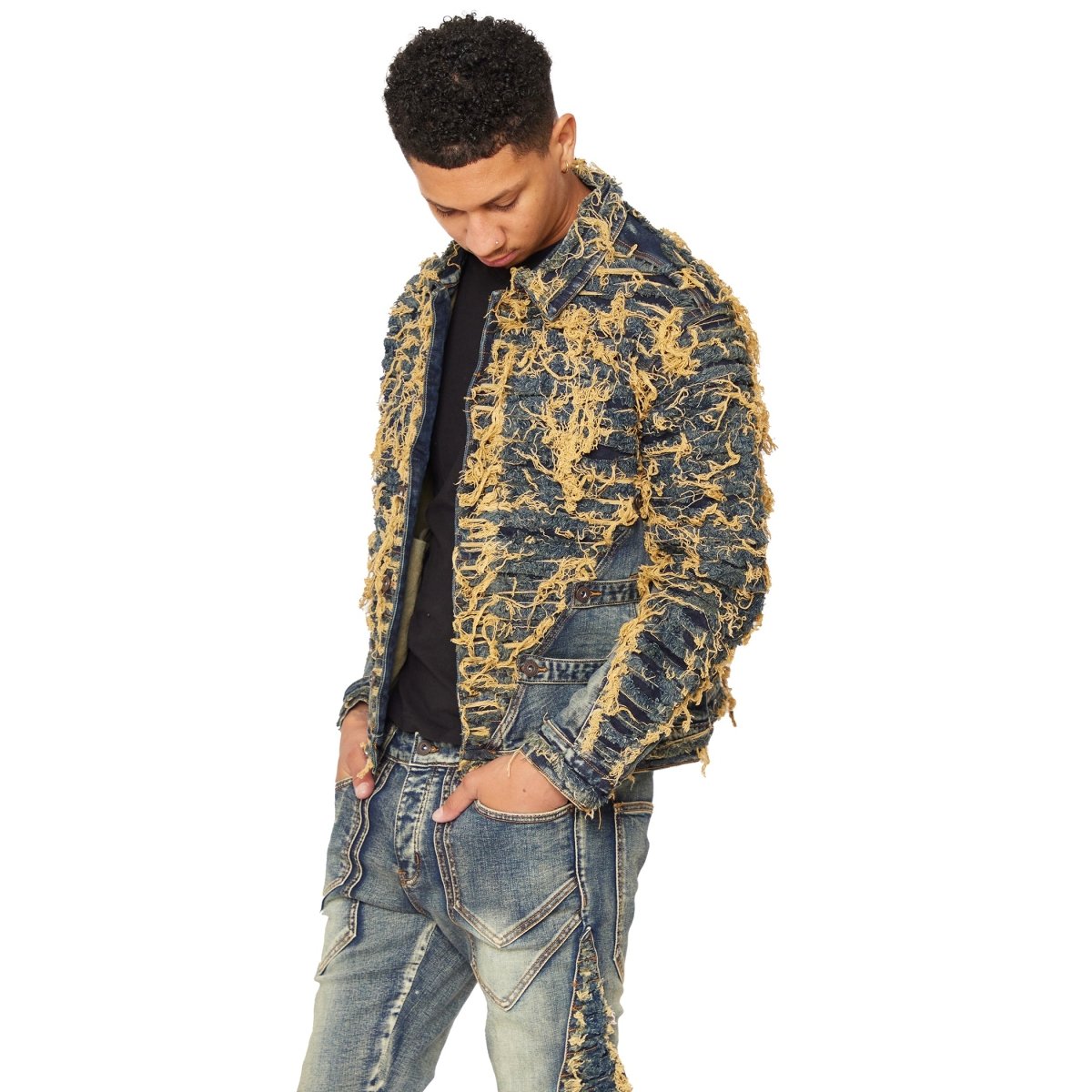 “CLAUDE” JACKET BLU SPORCO