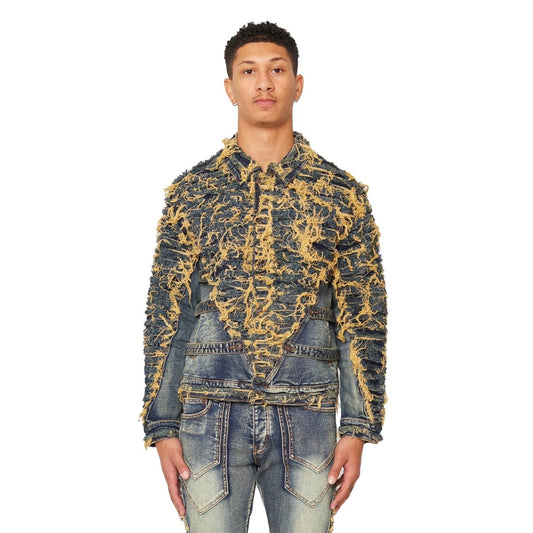 “CLAUDE” JACKET BLU SPORCO