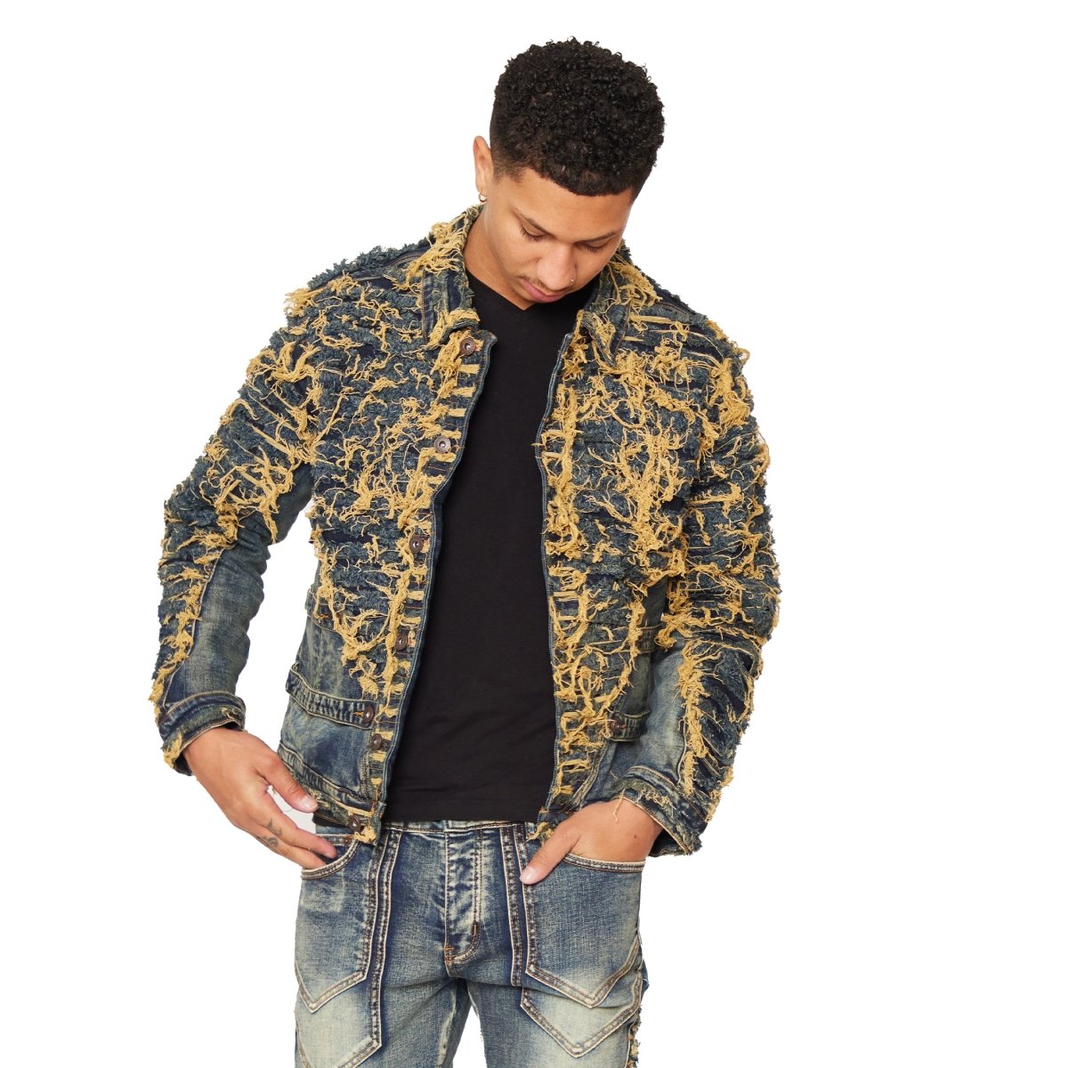 “CLAUDE” JACKET BLU SPORCO