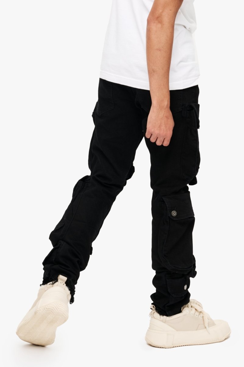 CliffJump Skinny Cargo Black Washed